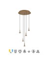 ANDRÓMEDA * Colgante 5xLED 5W 3000K W/T Cristal